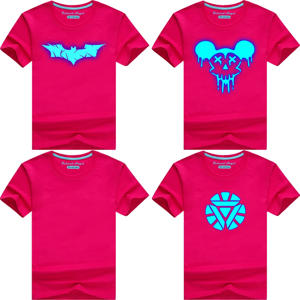 

Children T Shirt Cartoon Cotton Christmas Baby Kids Boys Girls Short Sleeve Summer Clothes Game Character Print Luminous T-Shirt
