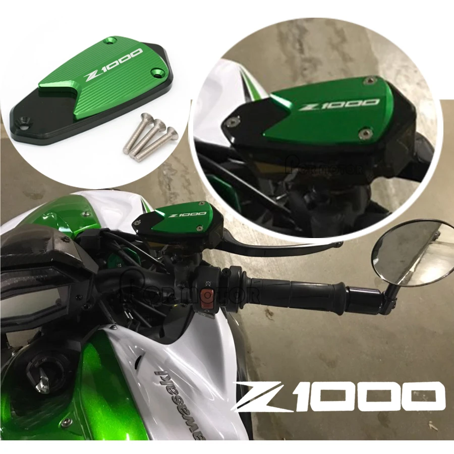 Логотип мотоцикла CNC Передняя Тормозная жидкость Крышка Резервуара для Kawasaki Z1000