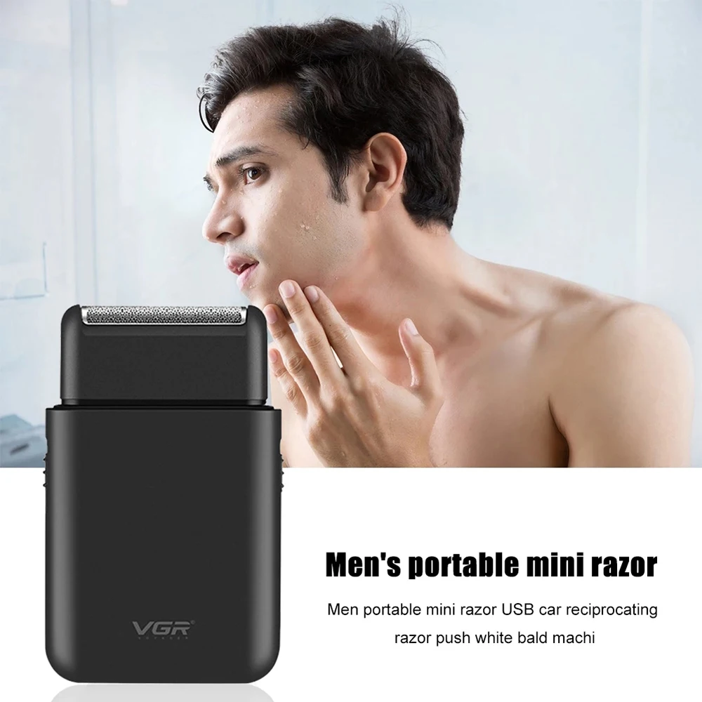 

VGR Electric Reciprocating Shaver for Men Twin Blade Waterproof Cordless Razor USB Rechargeable Shaving Machine Barber Trimmer
