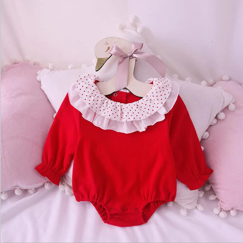 Модный Рождественский комбинезон с длинными рукавами для маленьких девочек