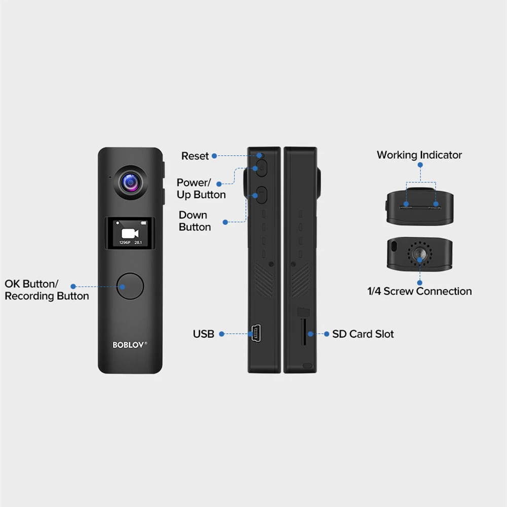 Мини камера BOBLOV C19 цифровая с поддержкой Wi Fi HD 1080P|Компактные видеокамеры| |