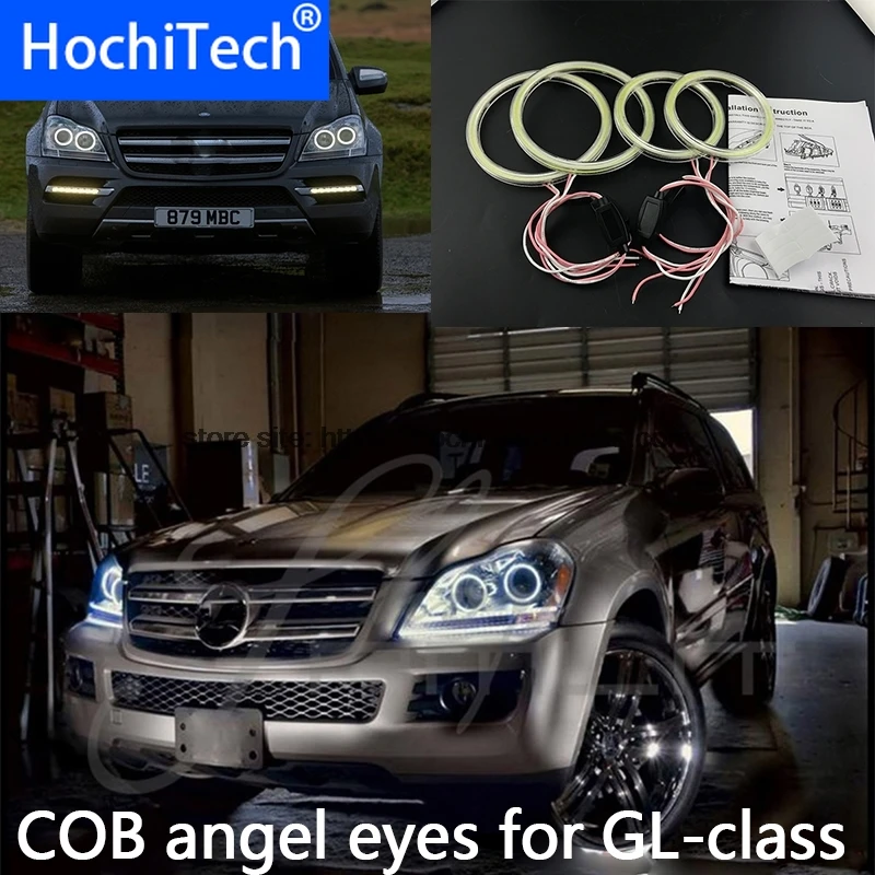 Для Mercedes Benz GL Class X164 GL450 2007 2012 COB Светодиодный дневной светильник Белый Halo Cob Led Angel