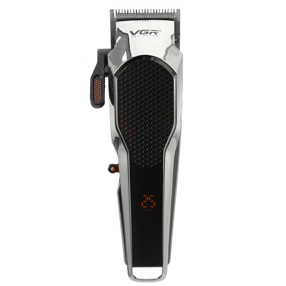 

VGR barber hair trimmer USB rechargeable hair clipper haircut machine 10W powerful professional oil head clipper LCD display