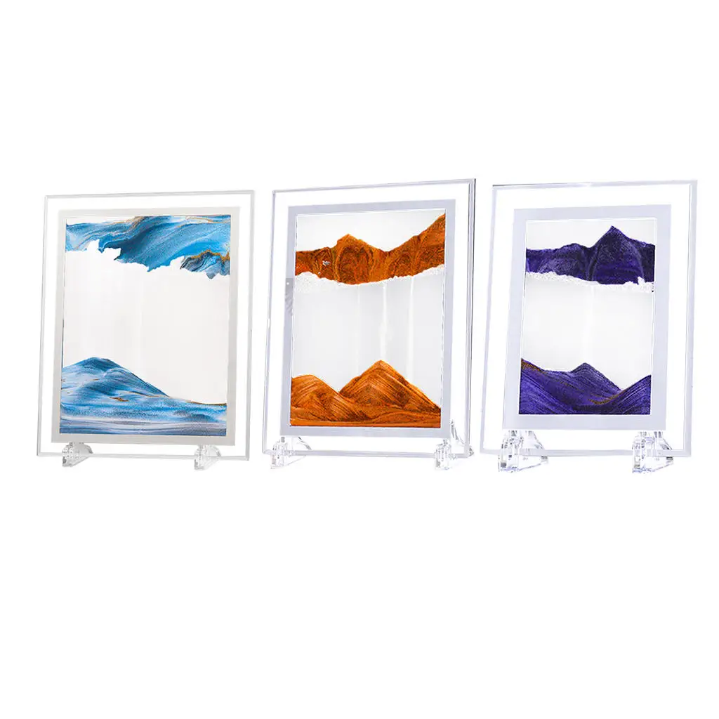 

Creative Dynamic Moving Sand Art Decor in Motion Sandscapes Flowing Sand Sand Draw for Bookshelves Work Decor Office Relaxing