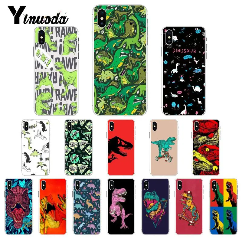 Yinuoda Модный Роскошный чехол с милым динозавром для iPhone 8 7 6 6S 5 5S SE XR X XS 11 Pro