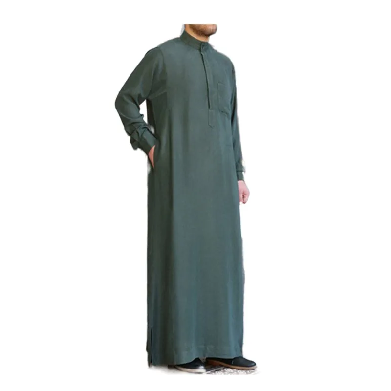 

Muslim Arab Middle East Malaysia short-sleeved simple pure color design men's robes