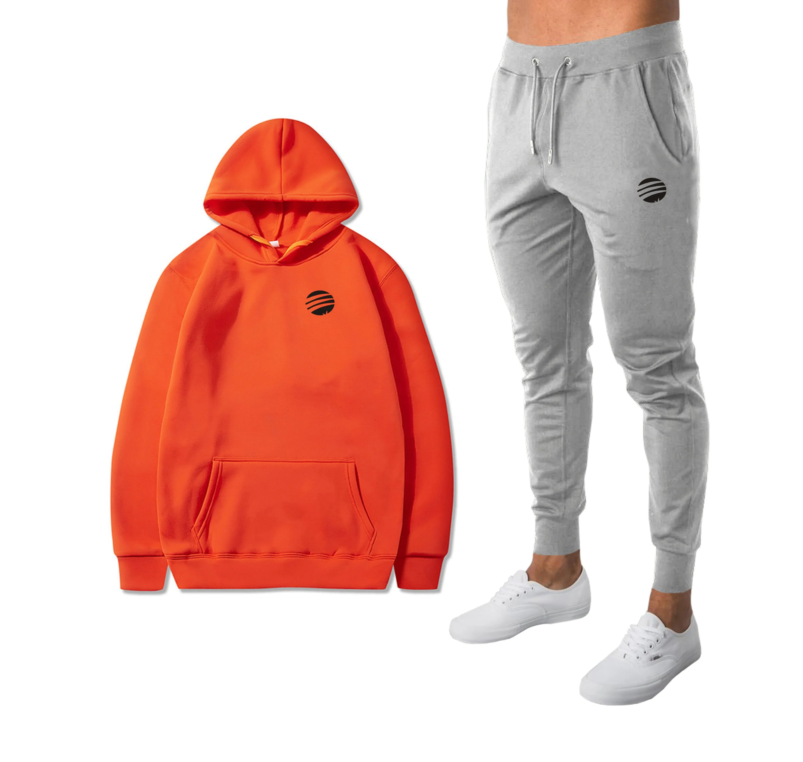 Спортивный костюм для мужчин Быстросохнущий с капюшоном весны и осени набор