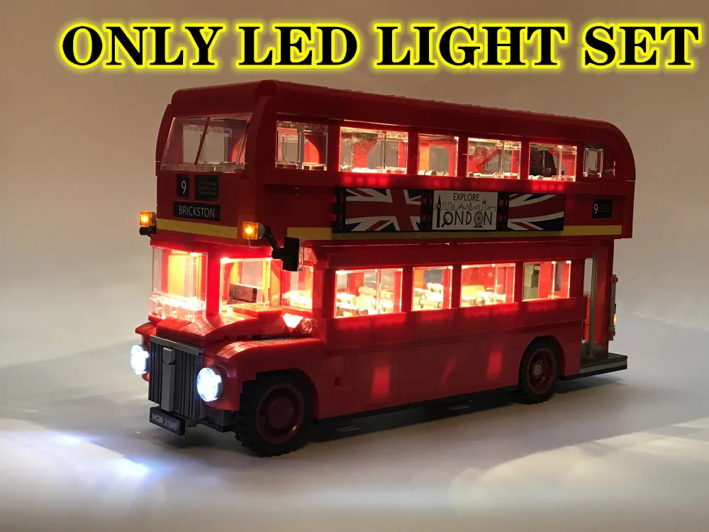 ONLY LED LIGHT 21045 город Creator Expert совместимый с Iegoset 10258 Лондон автобус модель строительные блоки Развивающие кирпичи игрушки Рождественский подарок - Цвет: ONLY LED LIGHT