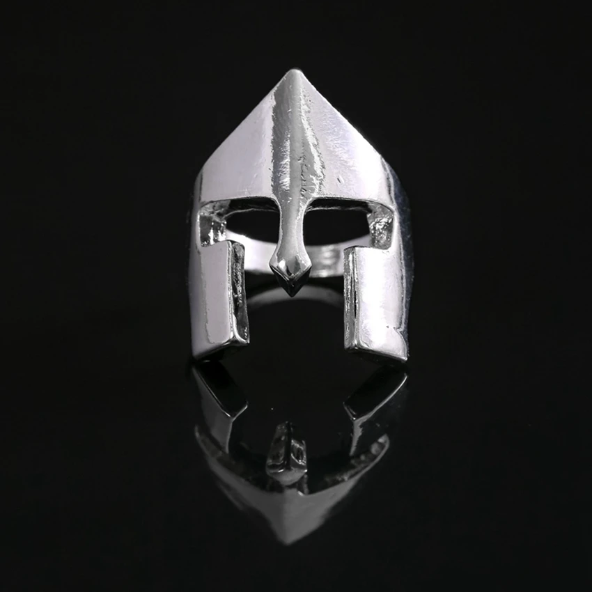 

Vintage Men Spartan Helmet Ring Sparta Spartacus Warrior Skull Mask Rings Norse Mythology Biker Viking Jewelry