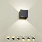 Бесплатная доставка вверх и вниз водонепроницаемый IP65 куб 12 Вт светодиодный настенный светильник алюминиевый регулируемый декоративный настенный светильник для сада крыльца