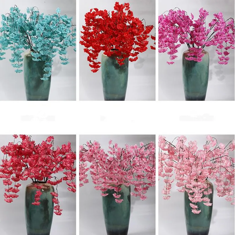 Искусственные декоративные цветы вишни 10p 130 см|cherry flower|flower flowerartificial sakura |