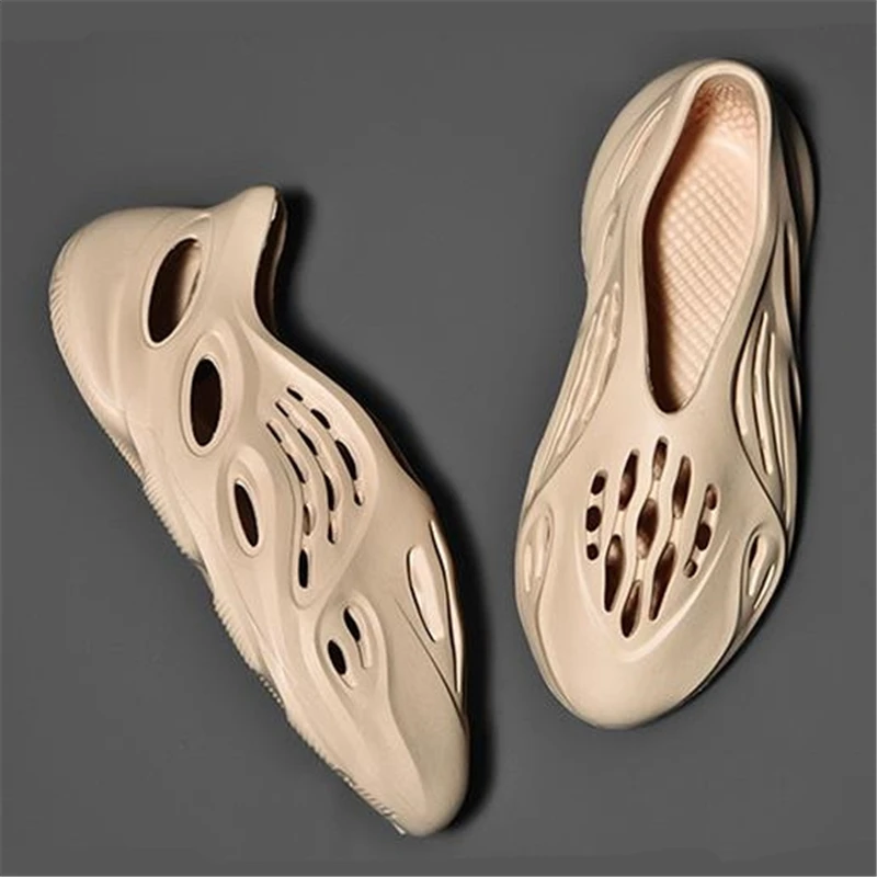

Men Slippers Solid Color Woman Hollow Out Summer Slides Soft Comfortable EVA Non-slip Casual Shoes Couples Beach Sandals