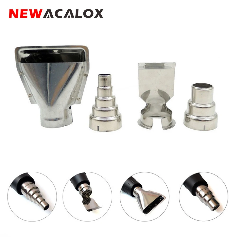 NEWACALOX 4 шт./лот Тепловая пушка сопла электрический комплект аксессуары DIY промышленный горячий воздушный пистолет инструменты термоусадочная пленка