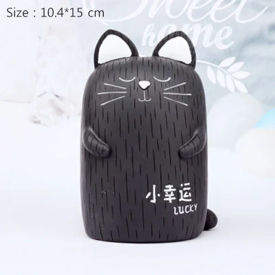 Black-M Черный Белый Кот модель кошка копилка настольные украшения копилка офисный стол украшение домашний декор Ремесла мультфильм милый - Цвет: Black-M