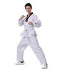 Белая униформа для тхэквондо для детей и взрослых костюм для тхэквондо Dobok WTF Karate униформа одежда с длинным рукавом для фитнеса тренировок T22