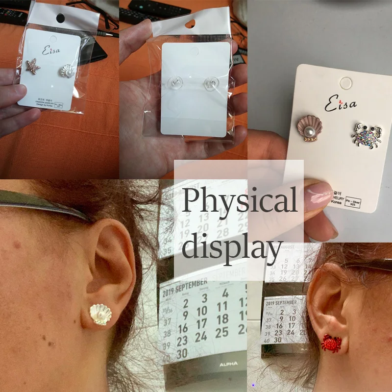 Женский милый серьги из серебра 925 с искусственным жемчугом украшенный стразами