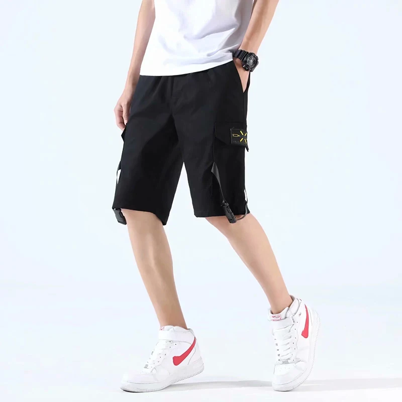 Мужские повседневные шорты с эластичным поясом модные уличные спортивные длиной