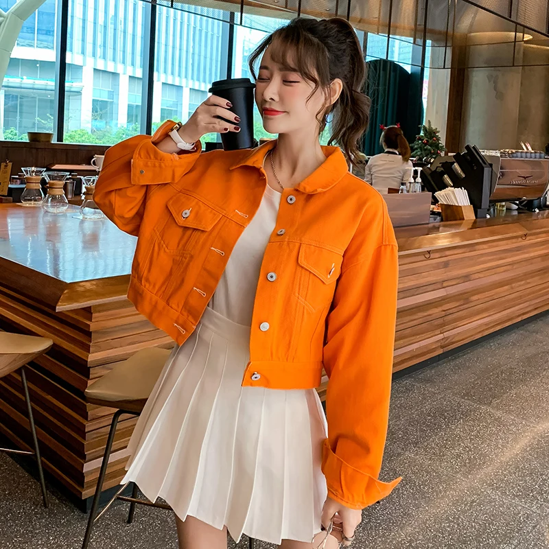 Женская джинсовая куртка с длинным рукавом 6 цветов | одежда