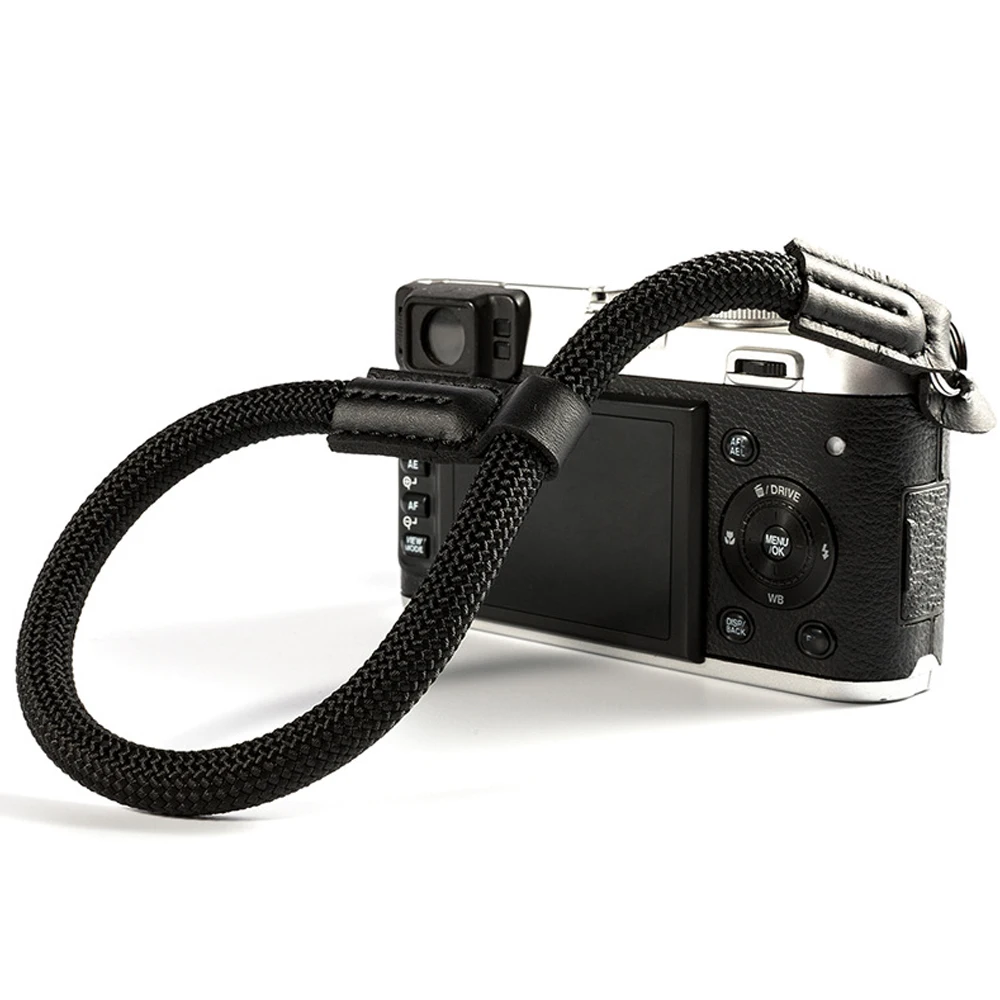 black digital camera wrist strap Camera Accessories Handmade Nylon Digital Camera Wrist Hand Strap Grip Paracord Braided Wristband - Цвет: black