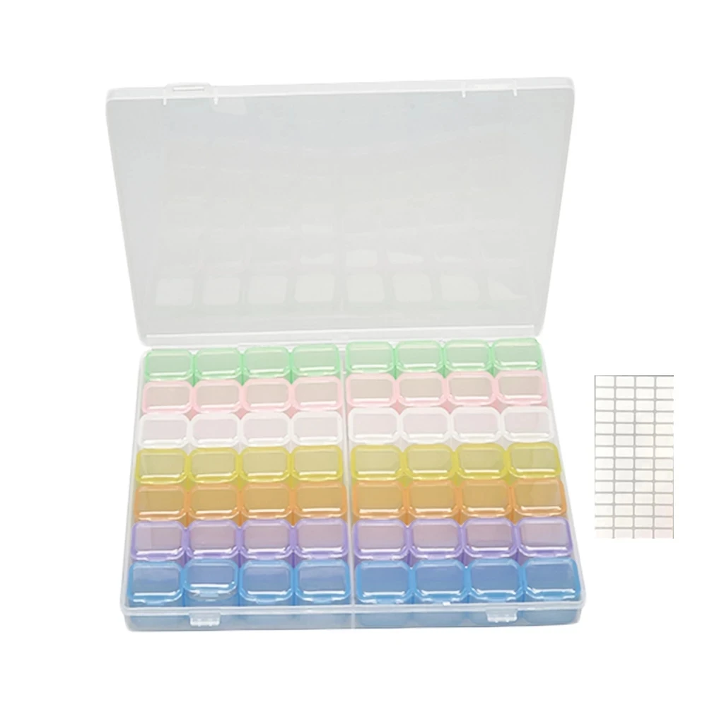 

PDMDOG Diamond Painting kits 56 Slots Plastic Storage Box Rhinestone Tools Beads Storage Box Organizer Holder kit
