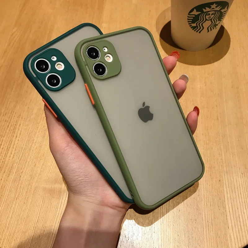 

Luxury Slim Mat Shockproof Case for iPhone 12 11 Pro Max X Xs Max Xr 6 6s 7 8 Plus Lens Protection Cover for iPhone 13 Pro Max