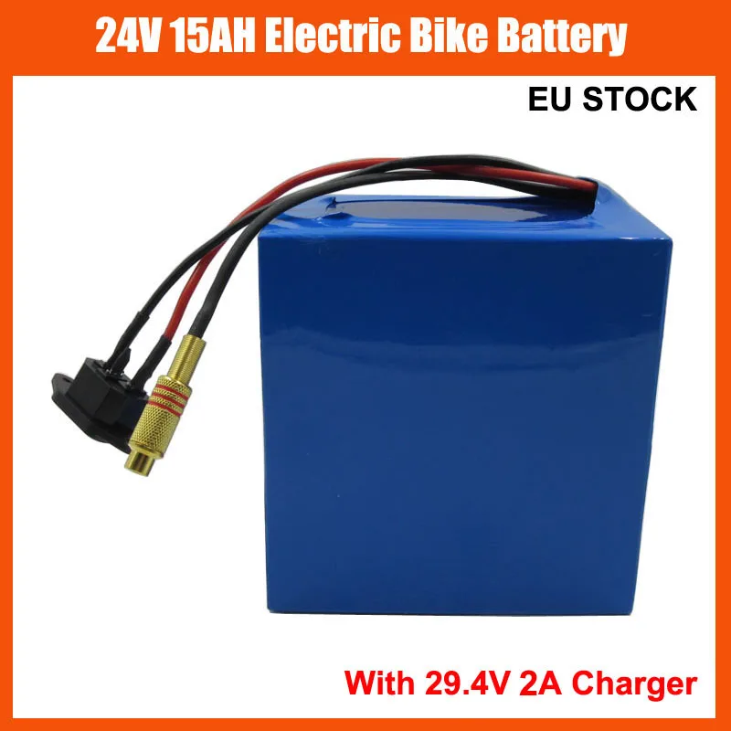 

350W 24V 15AH Electric Bike Bicycle Scooter Battery Pack 250W 24 Volt 7S Lithium 18650 Ebike Bateria Accu with 29.4V 2A Charger