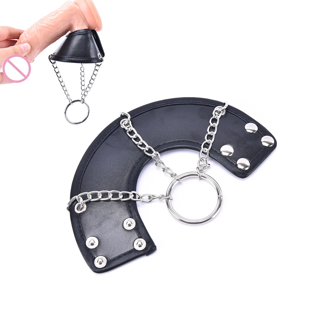 Кожаные мужские многоразовые насадки на пенис рукав Мошонка кольцо Связывание