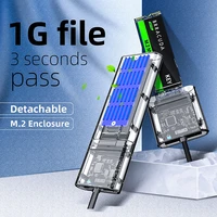 m2 ssd box sata chassis m 2 to usb3 1 type c ssd adapter for pcie ngff sata mb key ssd enclosure transparent hard disk case