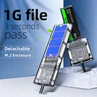 Корпус для твердотельного накопителя M2 SATA, переходник M.2 к USB 3,1 Type-C SSD для PCIE NGFF SATA MB Key, корпус для твердотельного накопителя, прозрачный чехол для жесткого диска