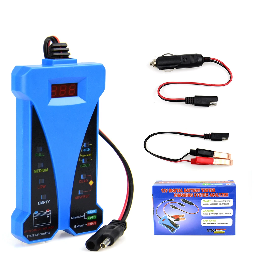 2019 Новый DC 12V светодиодные ленты цифровой Батарея Тестер Вольтметр и зарядки