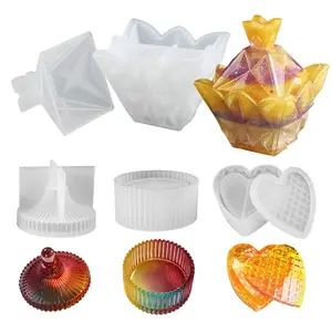 3 шт.компл. формы для шкатулки из смолы, маленькие силиконовые формы для хранения ювелирных изделий, прозрачная эпоксидная УФ смола, формы в форме сердца, Gif