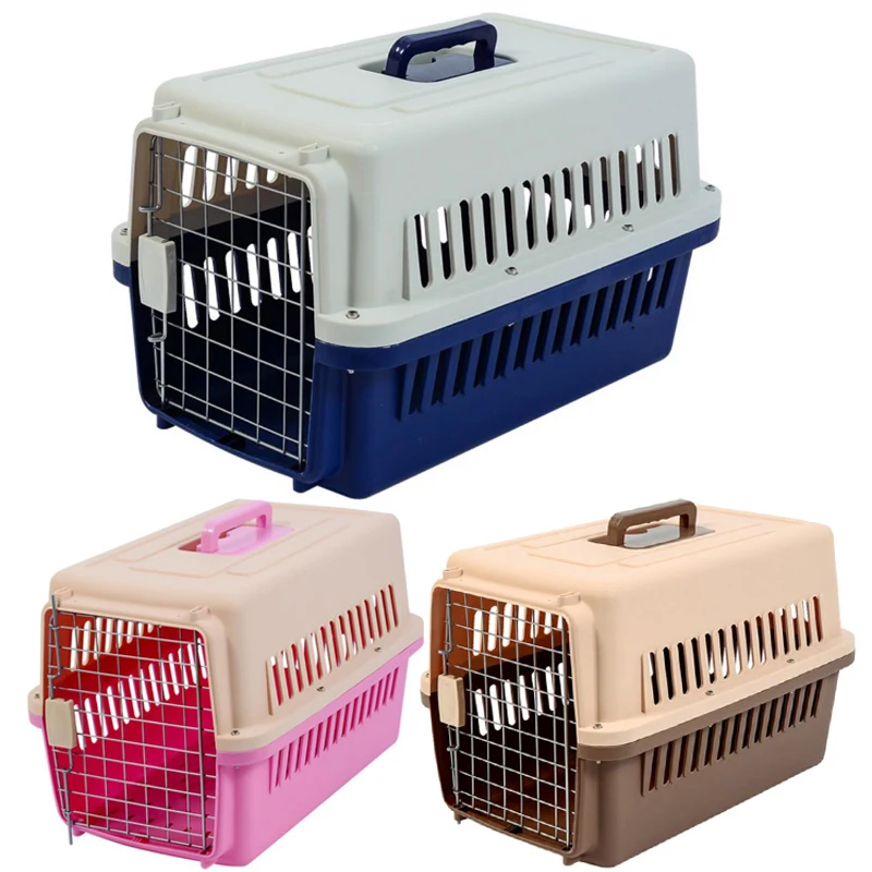 10 Lbs Pet Cat Small Dogs Portable Air Transport Cage Outdoor Travel Car Out of Consignment Plastic Cat Carrier Dog Kennel Box