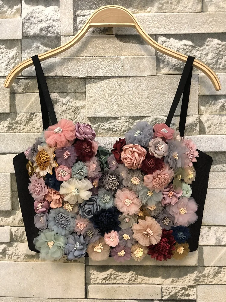 Ailigou Women Sexy Designer Colorful Floral Cotton Camisole Tops Summer 2021 Ladies Trendy High Street Short Camis Crop Tops