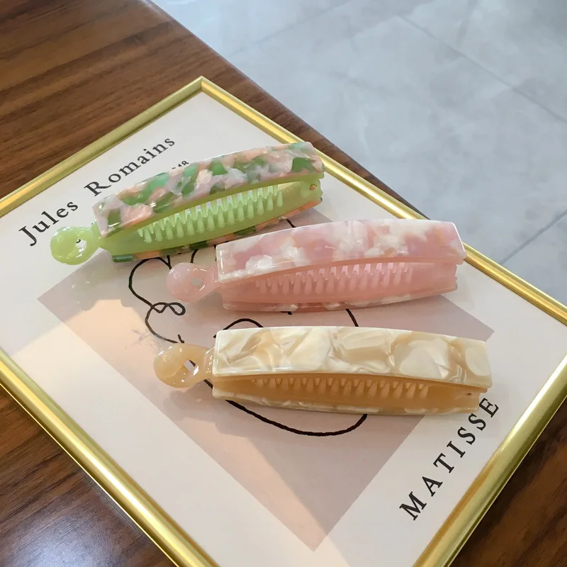 

2020 New Fashion Acetate Hair Claws Multicolor Banana Clip Tied Ponytail Clamp Hair Crabs For Adult Women's Head Accessories