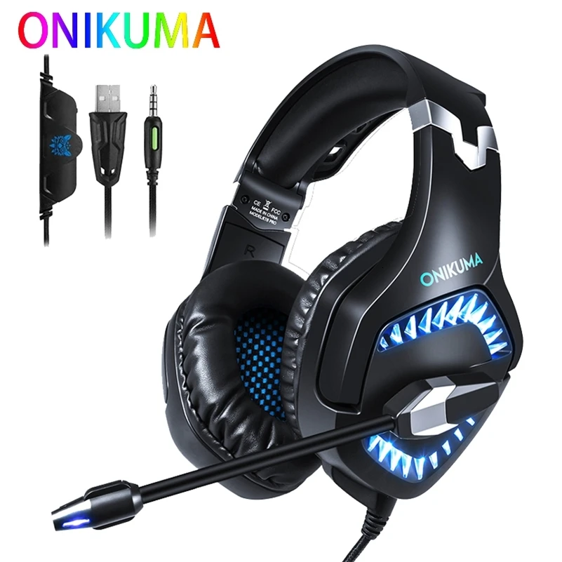 ONIKUMA K1 PRO PS4 игровая гарнитура шлем Проводные ПК стерео наушники с микрофоном для