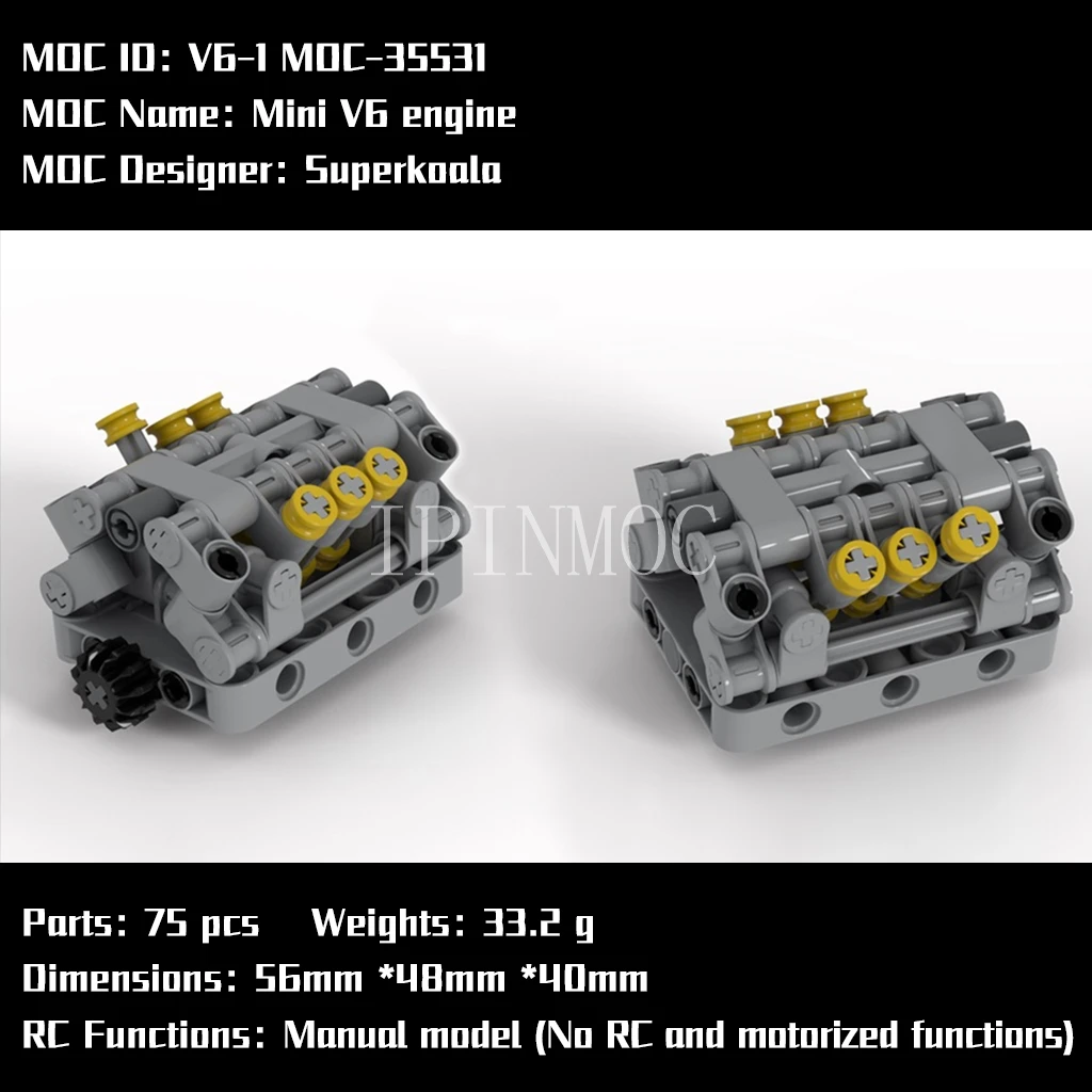 

V6-1 MOC-35531 Mini V6 engine by Superkoala