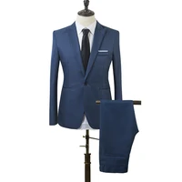 mens business suits formal slim fit office workwear single button v neck tuxedos suit coat pants for party wedding prom