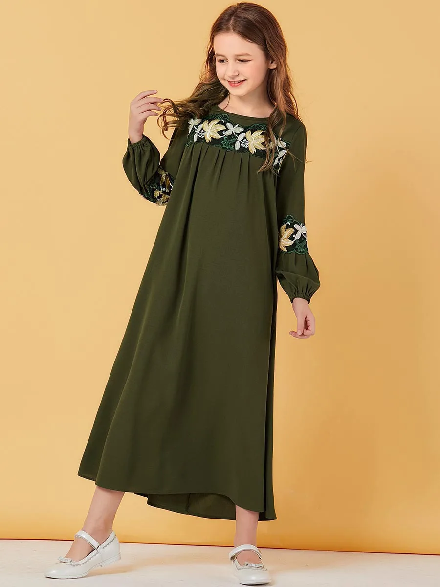 Женское длинное платье с длинным рукавом Abaya свободное мусульманское в арабском