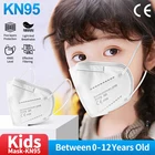 FFP2 маска для детей 5 слоев, гигиенический фильтр, респиратор KN95, детская маска для лица, ржавые маски FPP2 для детей, одобренная ffp2mask для детей