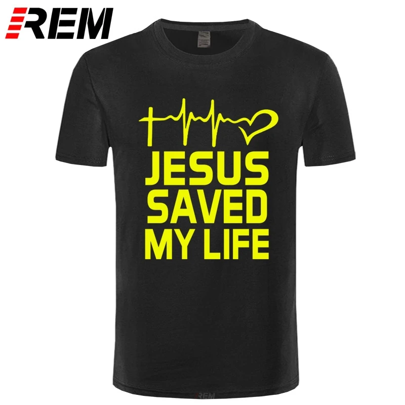 Футболка с надписью Jesus Saved My Life летняя футболка Спаситель Бог религия мужская