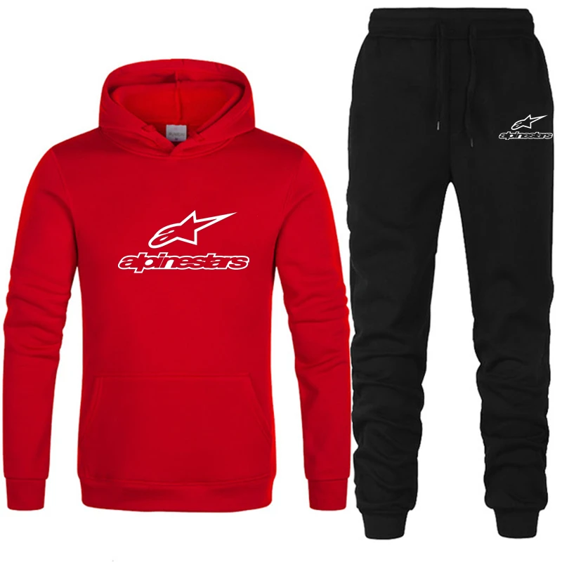 

2021 brand hot sale men's suit with hood collar casual sports autumn and winter warm suit S-3XL