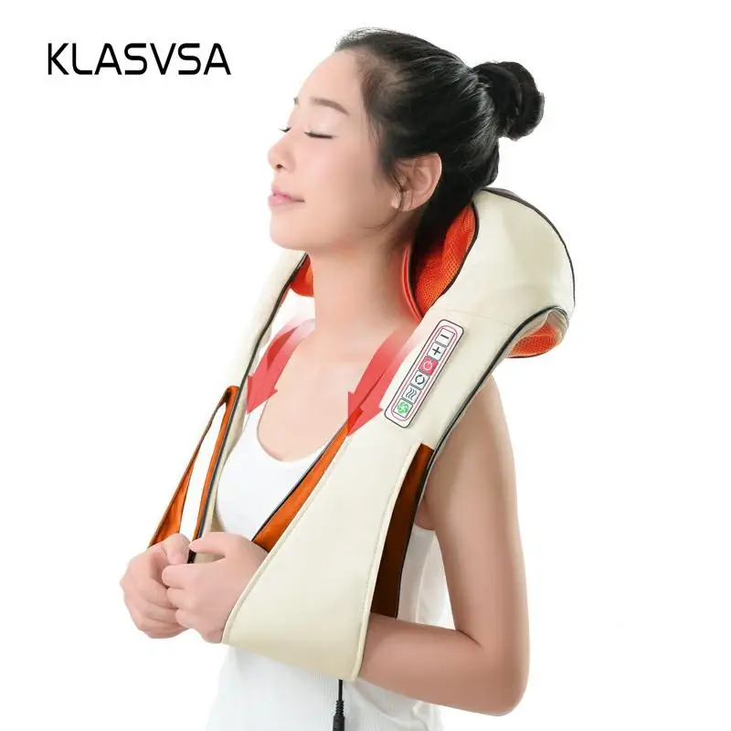KLASVSA Электрический автомобильный домашний массажер для шеи с подогревом спины