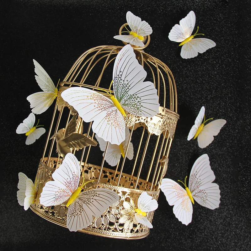 

12Pcs/set Ambilight 3D Butterfly Wall Sticker Butterflies home decoration room decor Fridge Magnet wall stickers for wedding