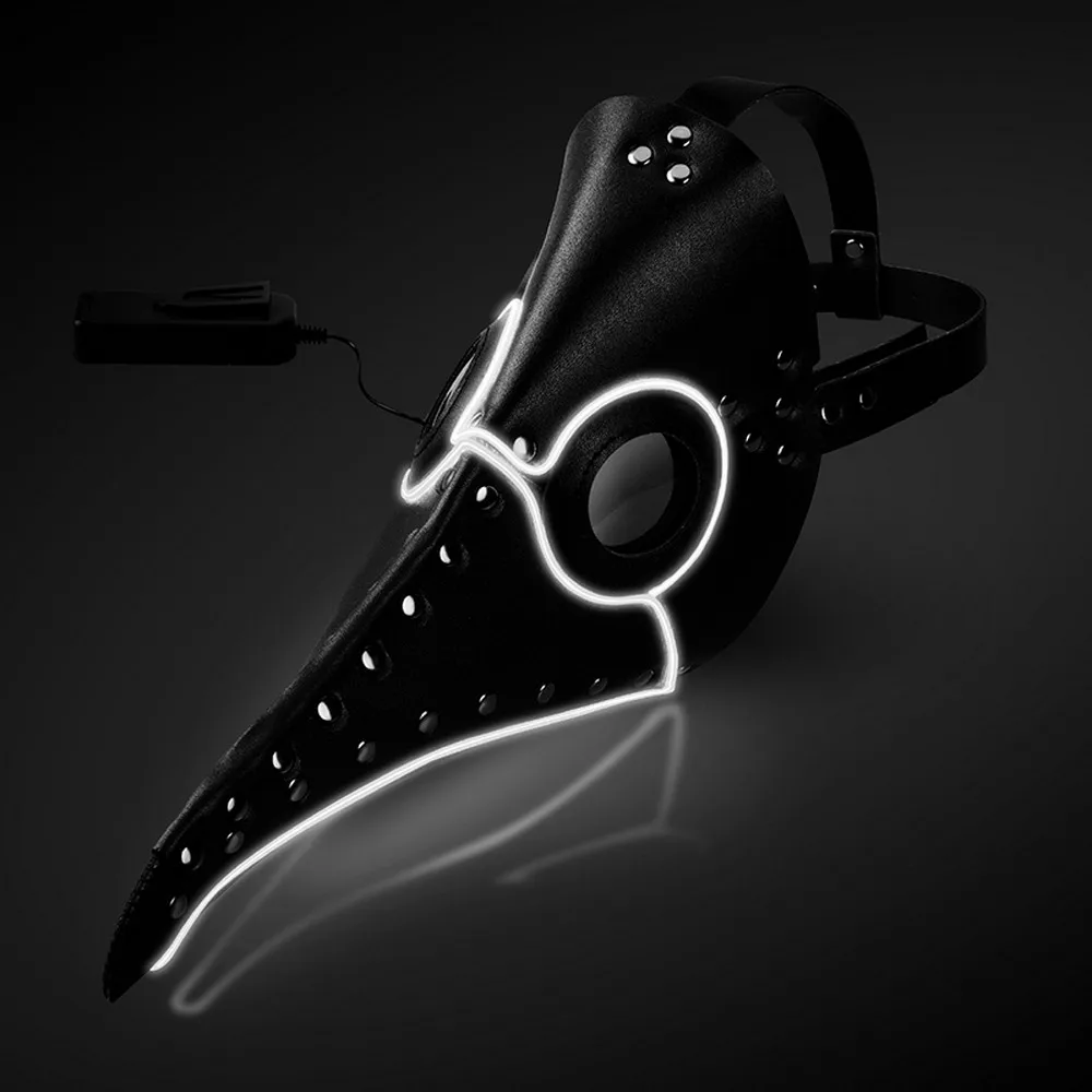 Маска для Хэллоуина светодиодный маска с птичьим ртом серия чума ретро средний