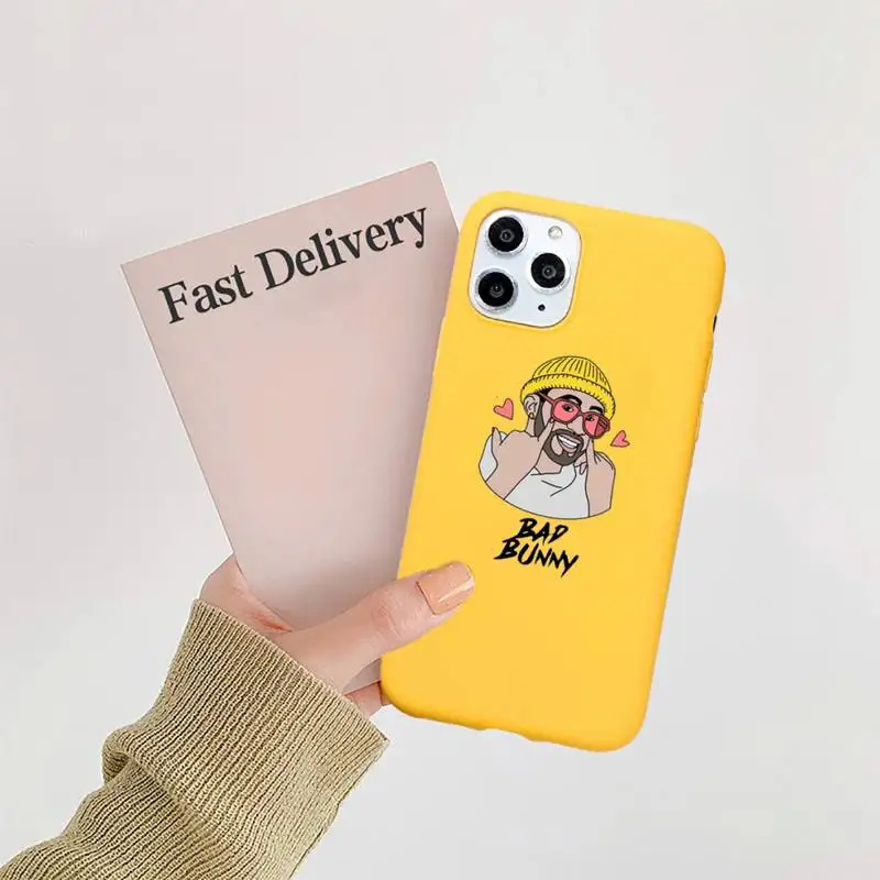 

Yo Perreo Sola Bad Bunny Phone Case Candy Color for iPhone 11 12 mini pro XS MAX 8 7 6 6S Plus X SE 2020 XR