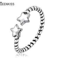 qeenkiss rg6348 2022 fine jewelry%c2%a0wholesale%c2%a0fashion%c2%a0%c2%a0woman%c2%a0girl%c2%a0birthday%c2%a0wedding gift simple star 925 sterling silver open ring