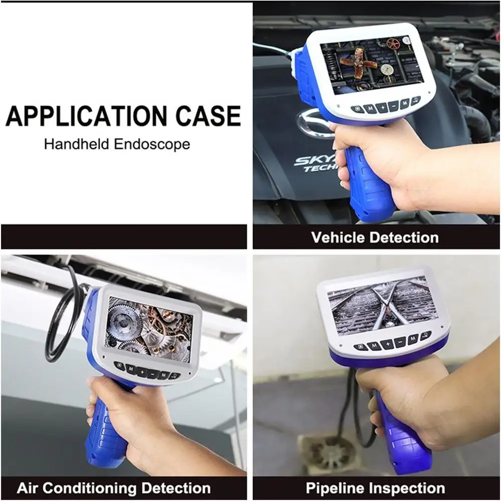 4.3inch LCD Industrial Endoscope 8mm HD Micro Video Inspection Camera For Auto Repair Tool Snake Hard Handheld | Инструменты