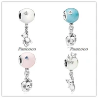 925 sterling silver mouse floating balloon with two mice friends dangle charm fit women pandora bracelet necklace jewelry