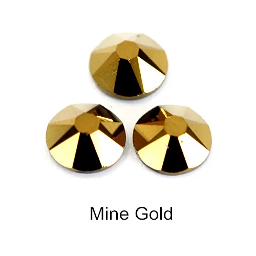 Mine Gold 144 шт цветные горячие ремонтные стразы, платья, свадебные платья, украшения, 16cut 8 Big 8 Small Iron Stone, стразы горячей фиксации Y3836 - Цвет: Mine Gold