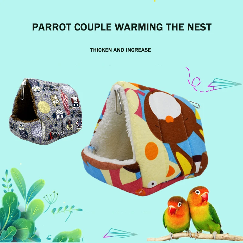 Parrot Nest Couple Bird Nest Warm Hammock Pet Bird Heating Supplies With Plush Thickening Bird Large Cotton Nest